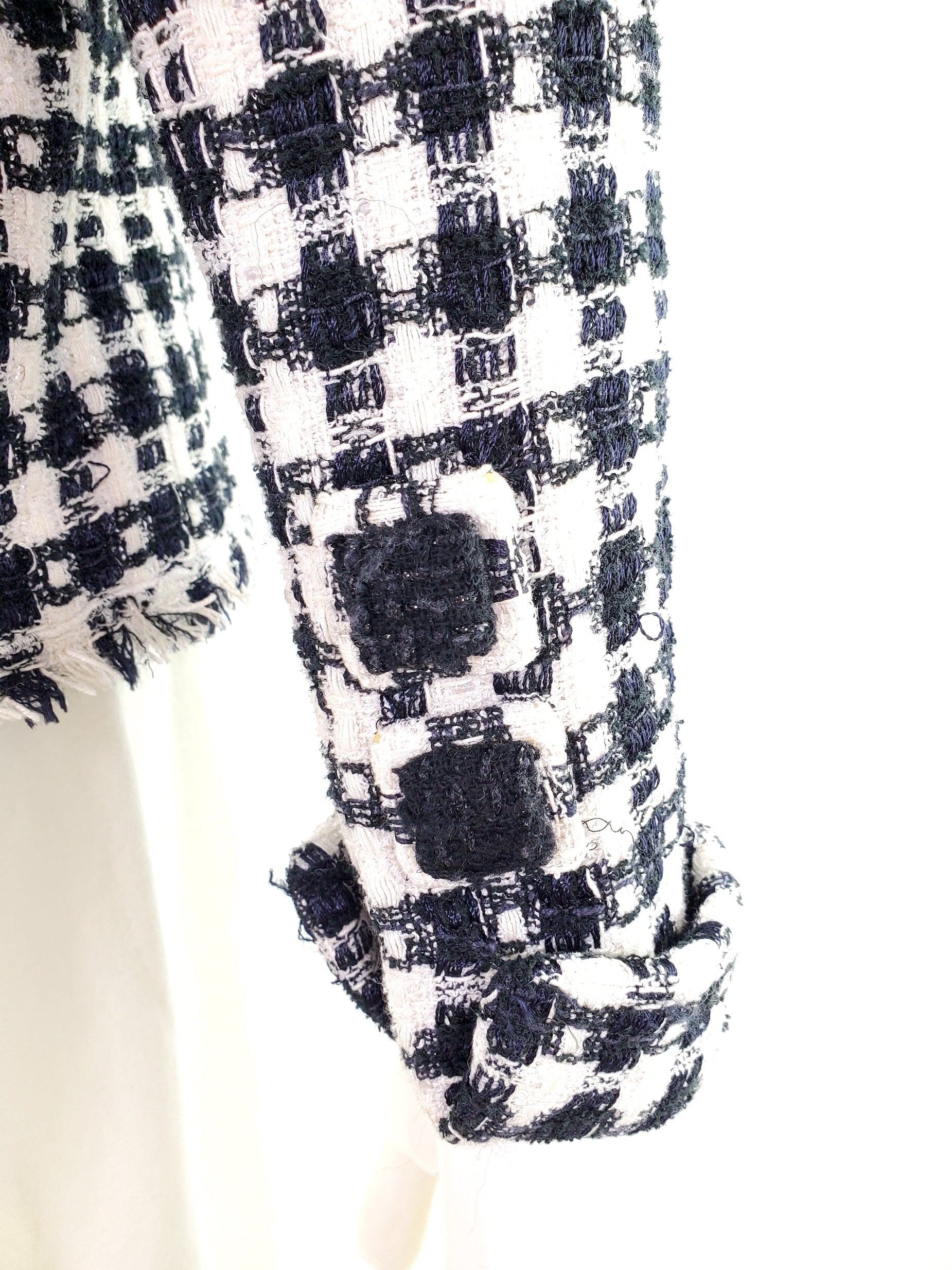 CHANEL 2006 Black White Tweed Jacket 36