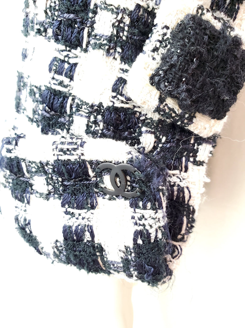 CHANEL 2006 Black White Tweed Jacket 36