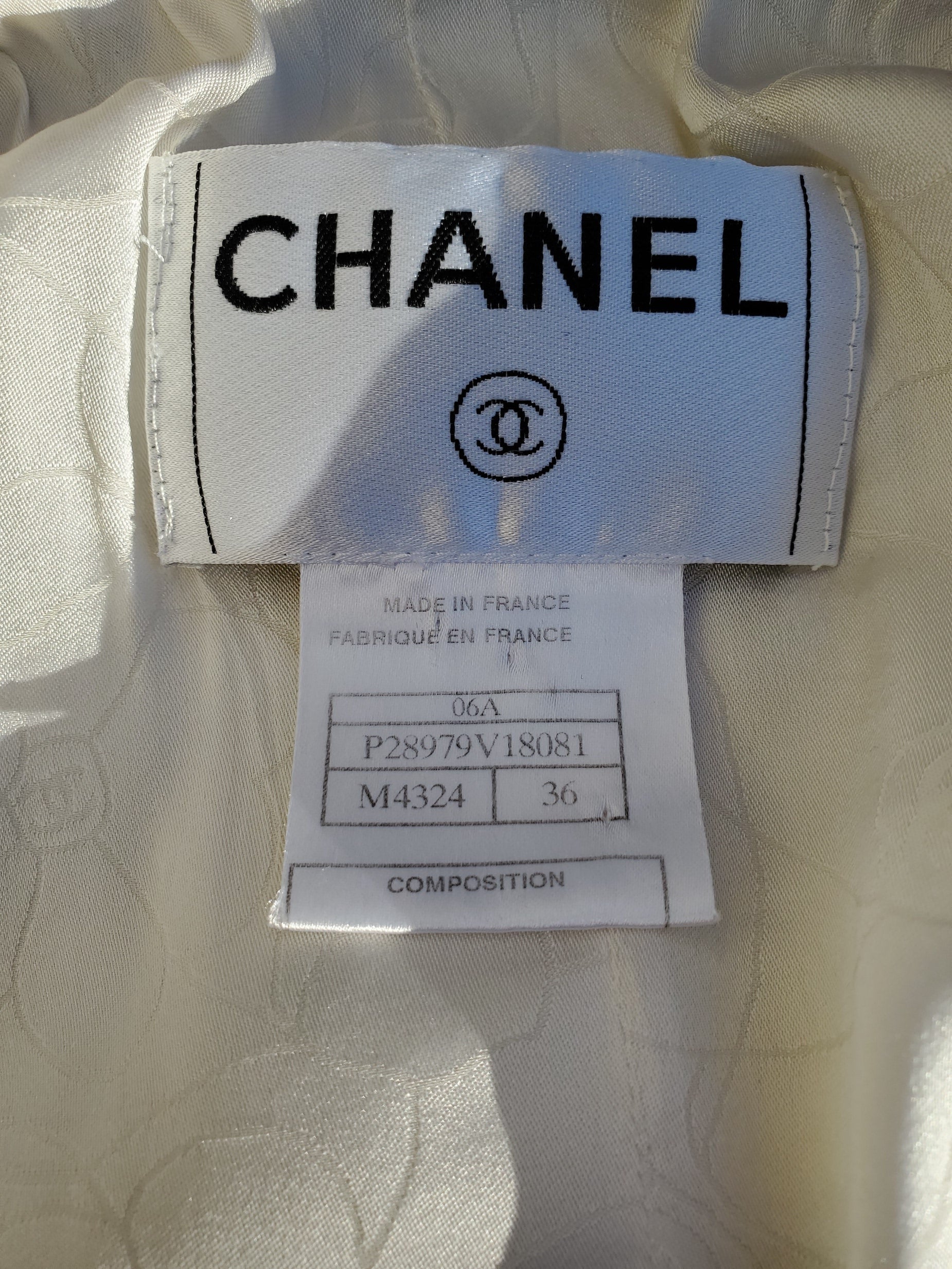 CHANEL 2006 Black White Tweed Jacket 36