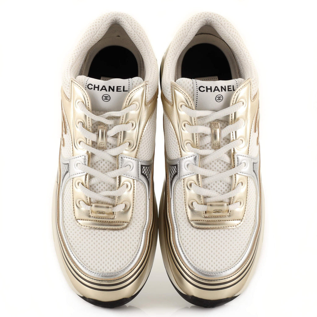 Women's CC Low-Top Sneakers Fabric and Laminated Leather
