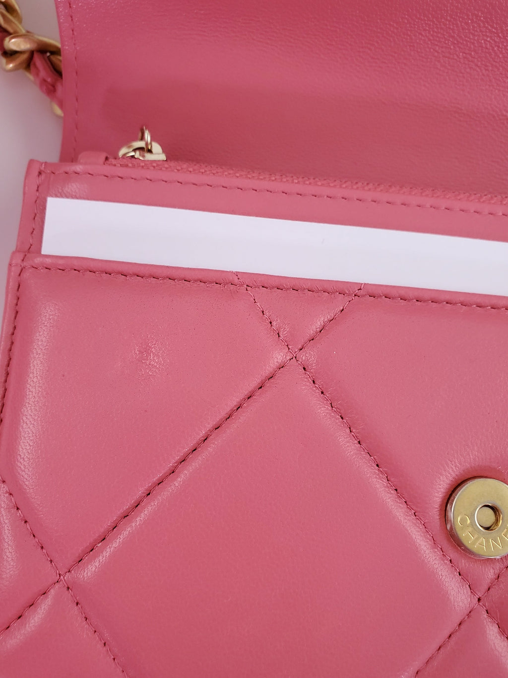 New CHANEL 19 21A Pink Wallet on the Chain WOC Bag