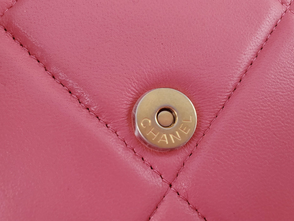 New CHANEL 19 21A Pink Wallet on the Chain WOC Bag