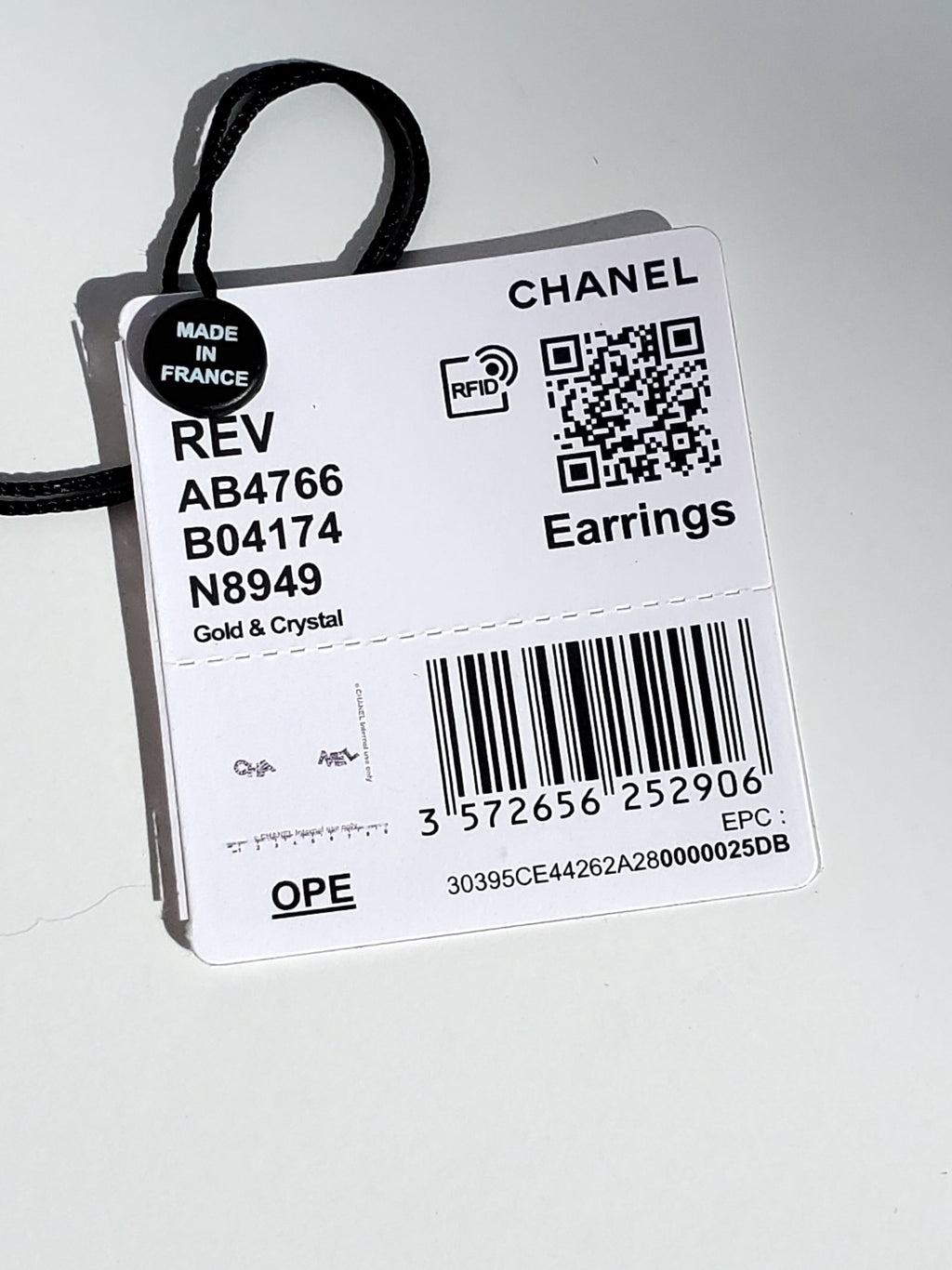 New CHANEL 2021 Gold and Crystal Logo Stud Signature Earrings