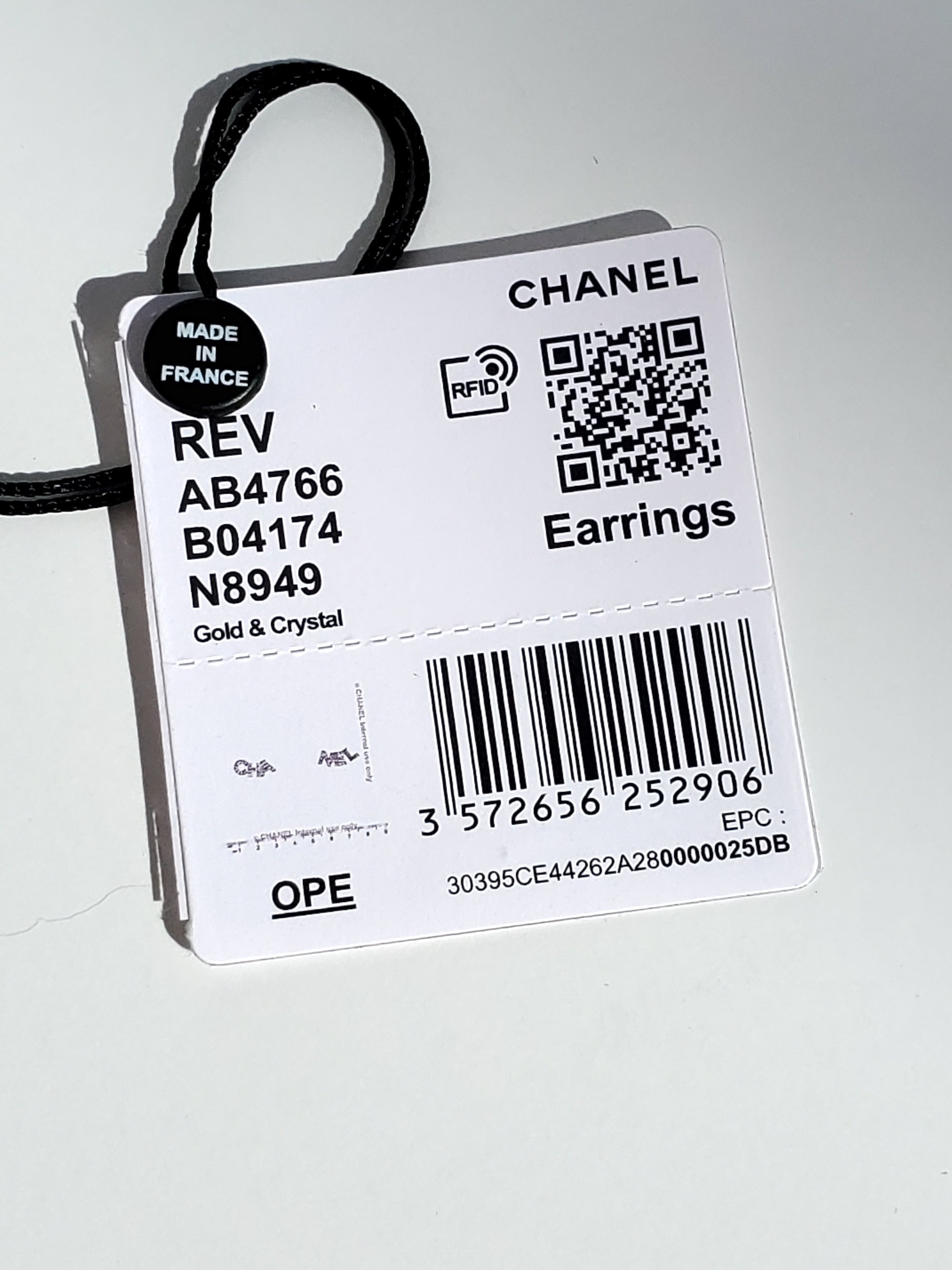 New CHANEL 2021 Gold and Crystal Logo Stud Signature Earrings