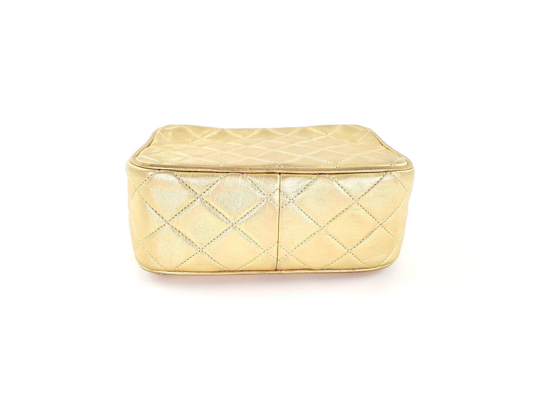 Vintage Chanel Quilted Gold CC Camera Tassel Shoulder Bag
