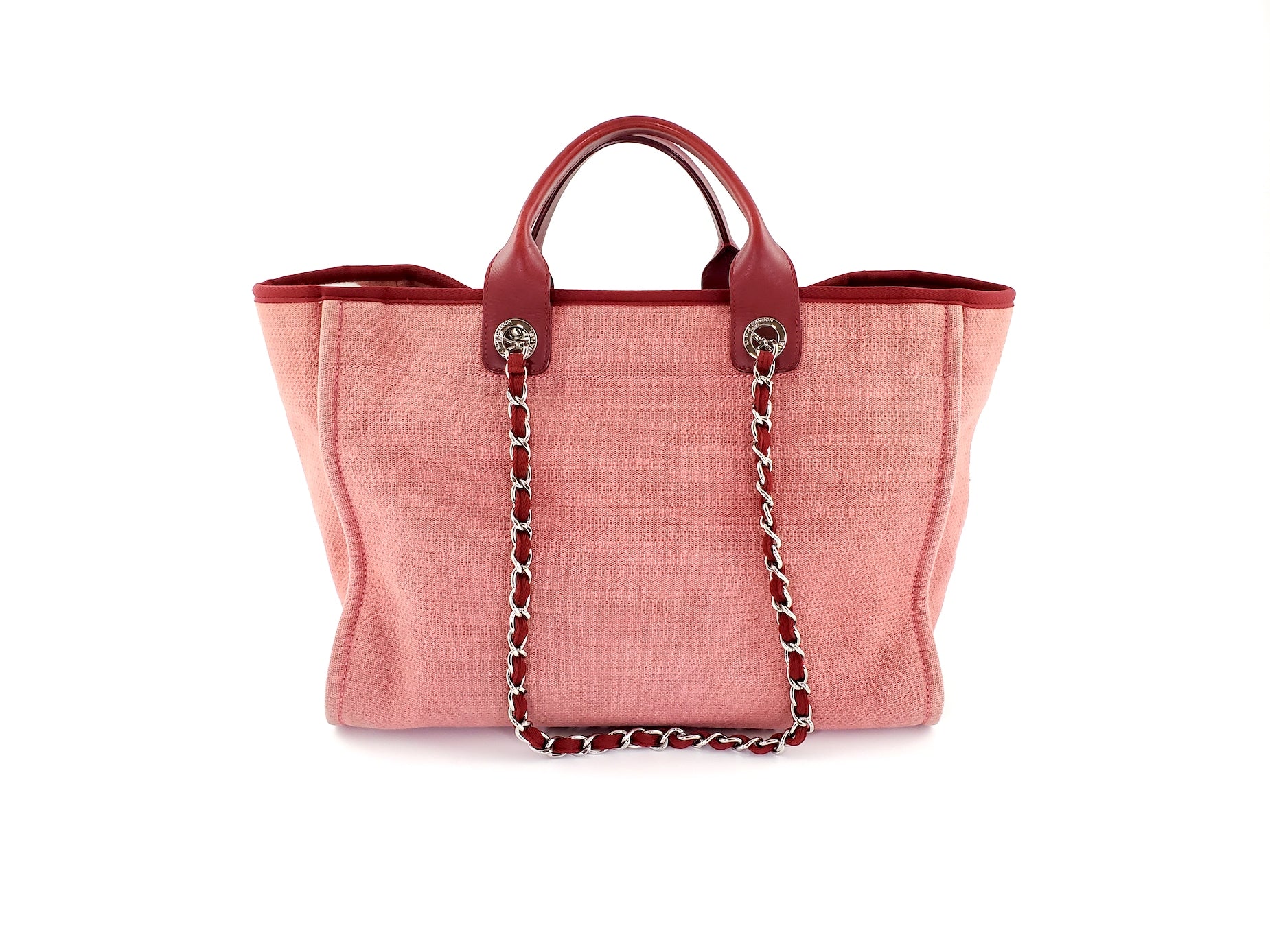 Chanel Deauville Large Red Pink 2012 Tote Bag
