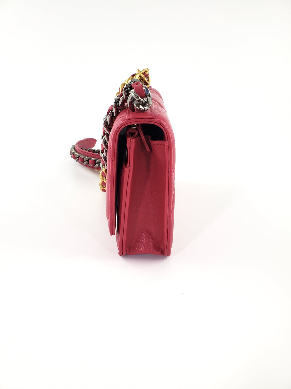CHANEL 19 21A Pink Wallet on the Chain Crossbody Bag