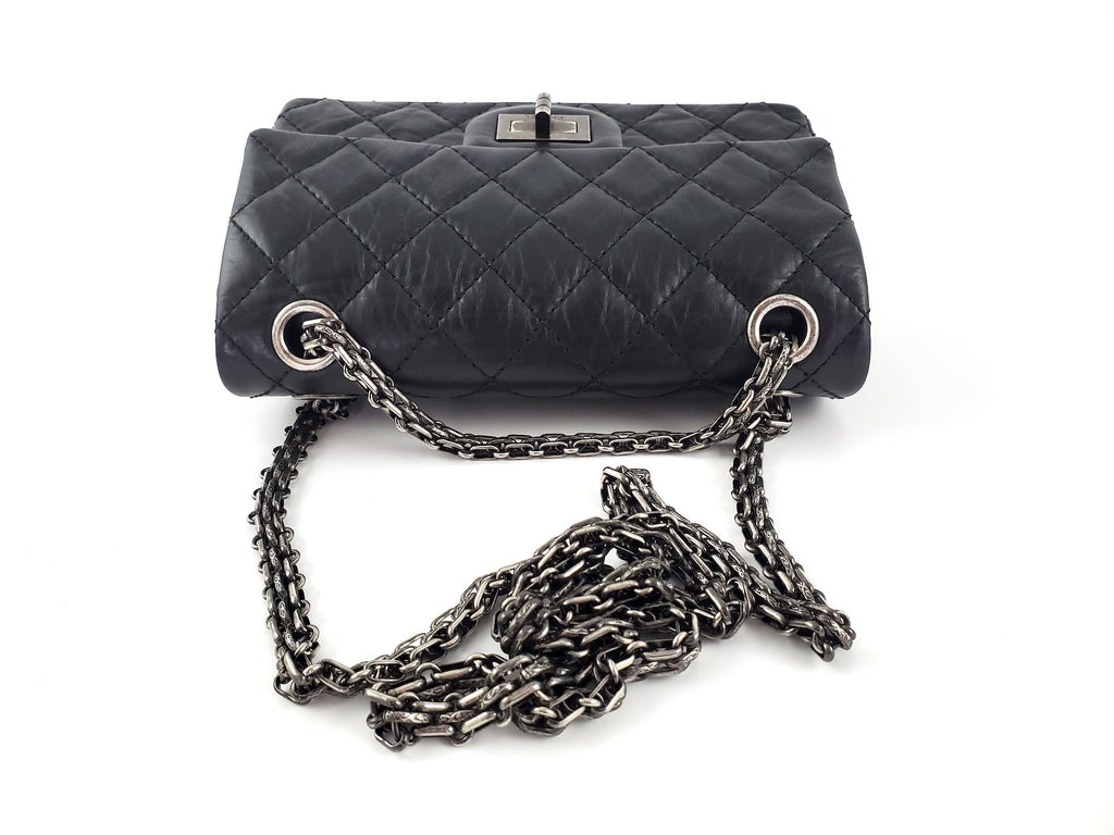 CHANEL Classic Reissue 2.55 224 Black Mini Flap Bag