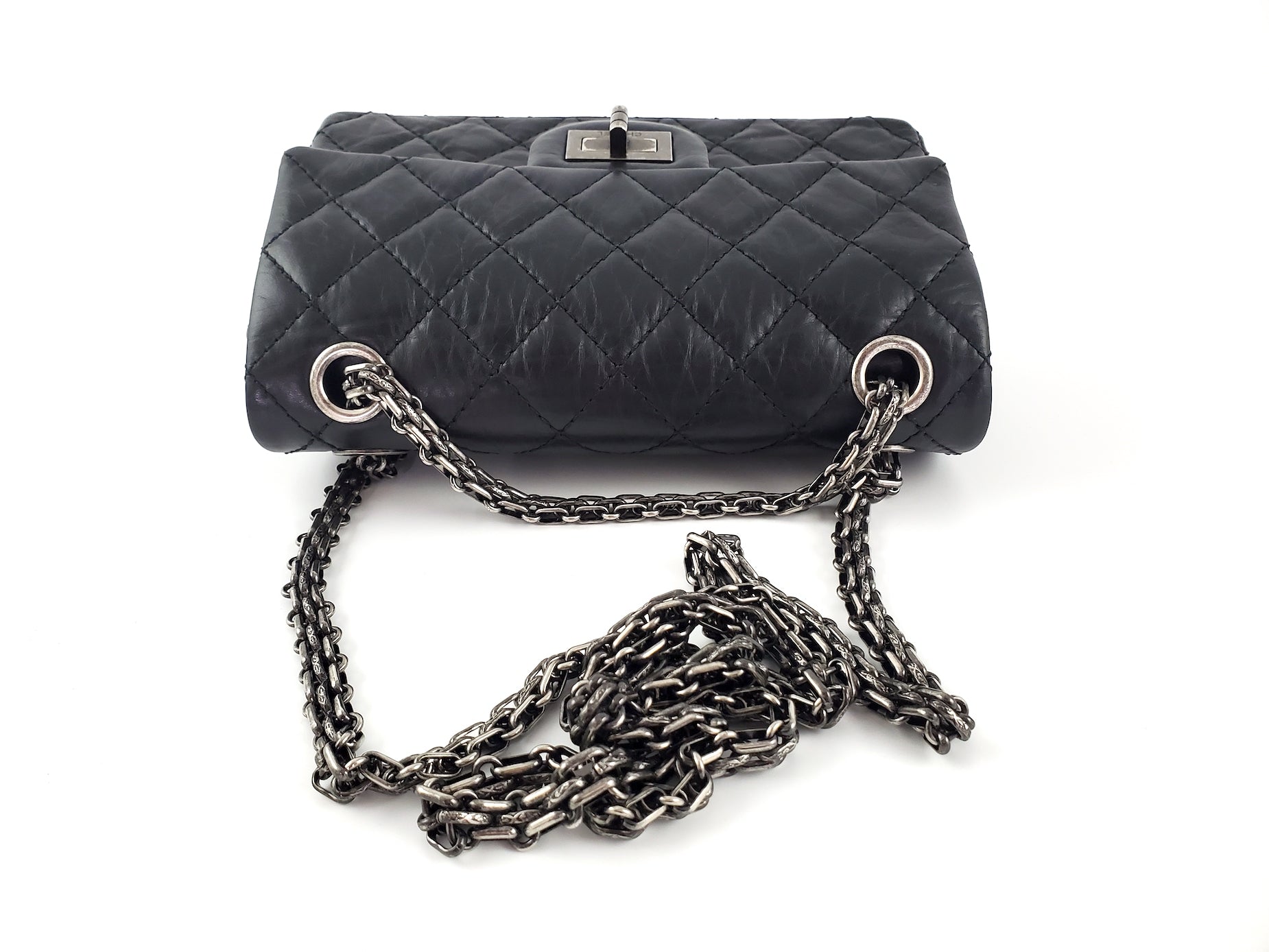CHANEL Classic Reissue 2.55 224 Black Mini Flap Bag