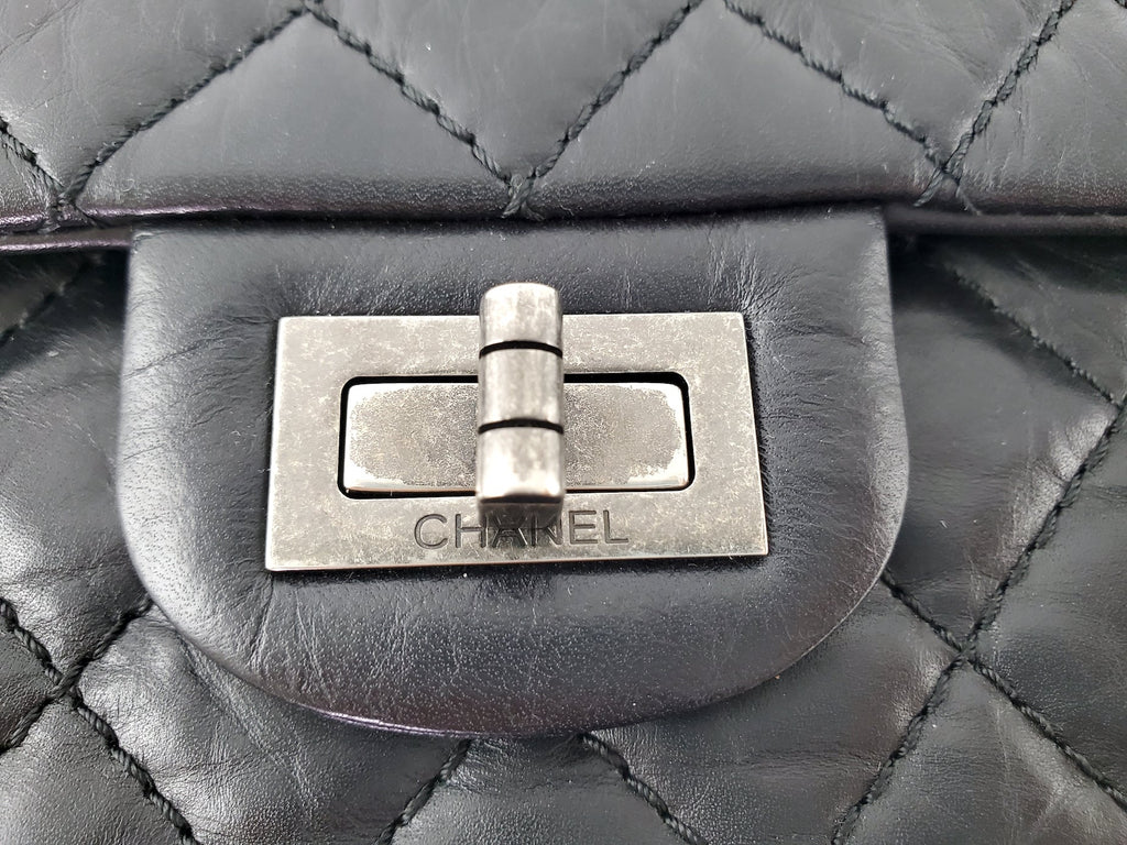 CHANEL Classic Reissue 2.55 224 Black Mini Flap Bag