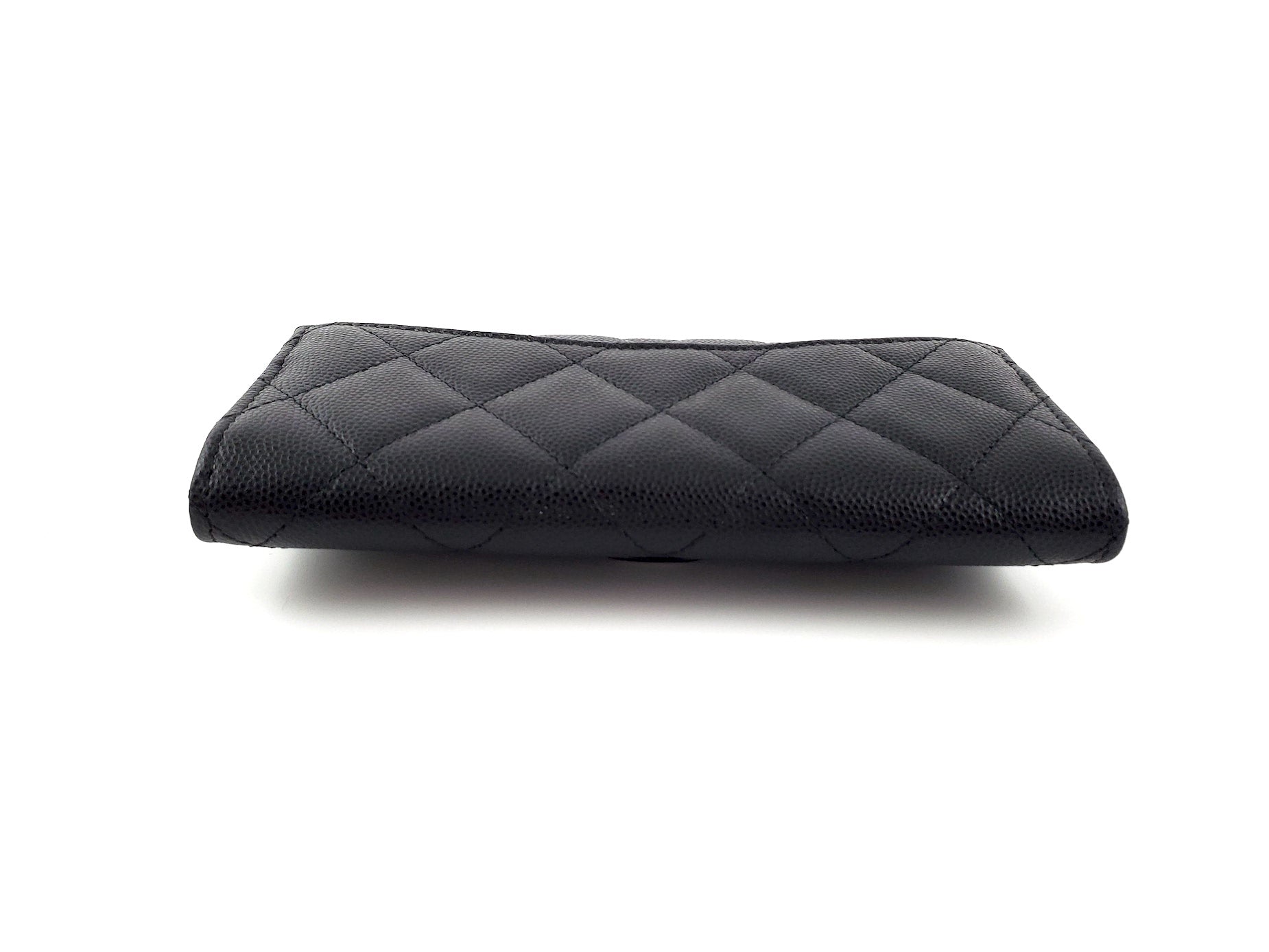 New CHANEL 22S Black Caviar Classic Flap Medium Wallet