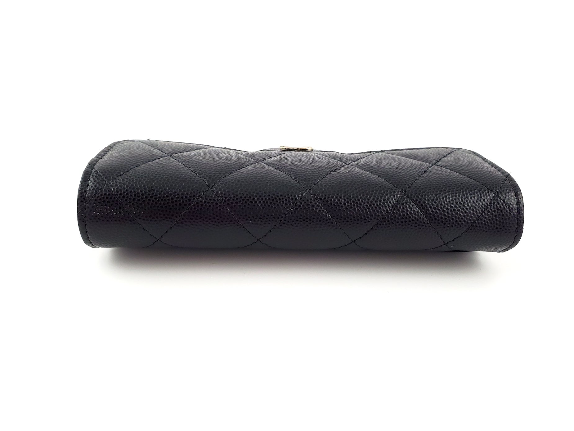 New CHANEL 22S Black Caviar Classic Flap Medium Wallet