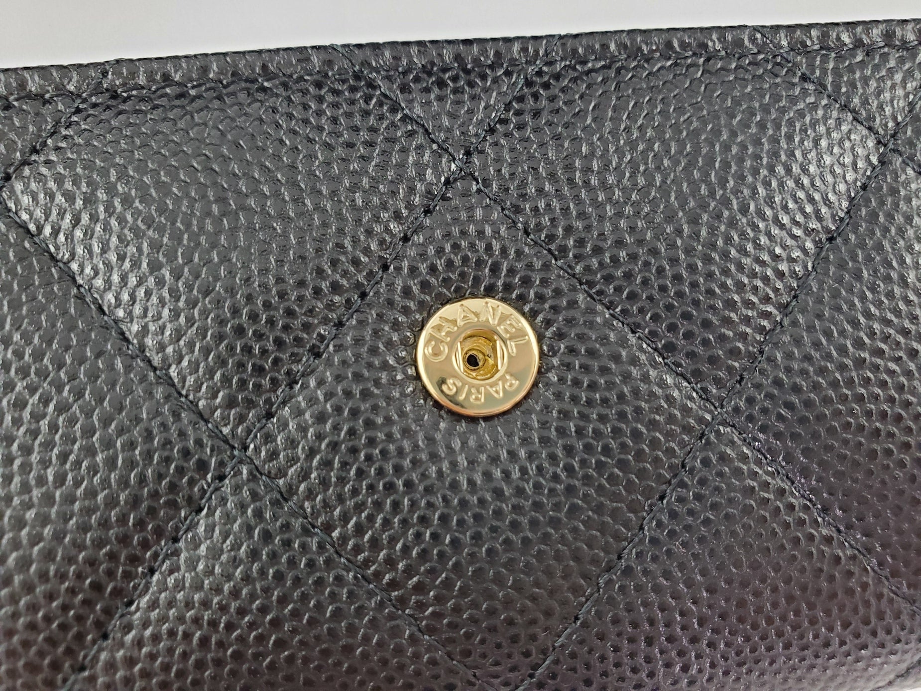 New CHANEL 22S Black Caviar Classic Flap Medium Wallet
