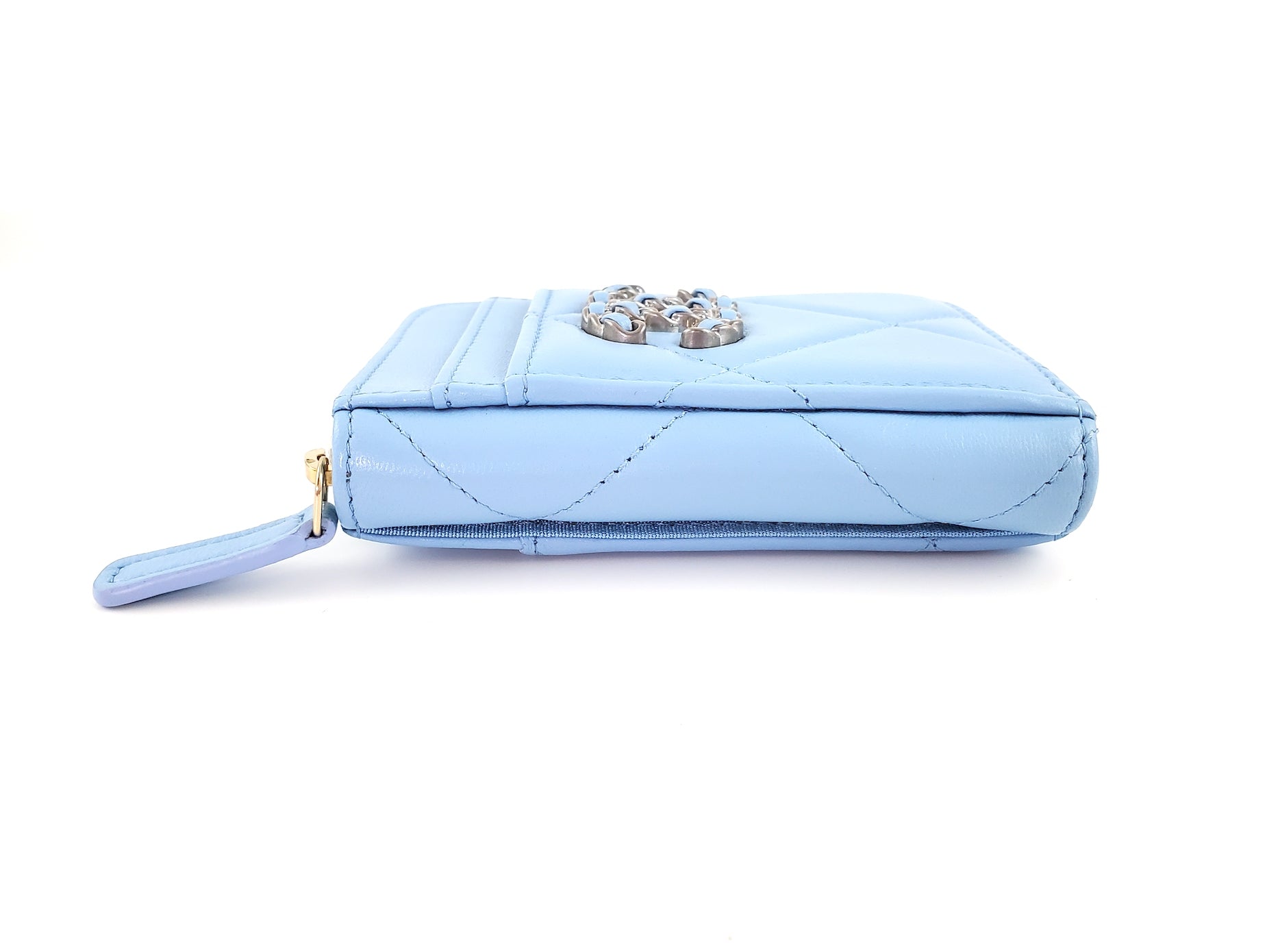 CHANEL Quilted 22S CC Blue Zip  Case
