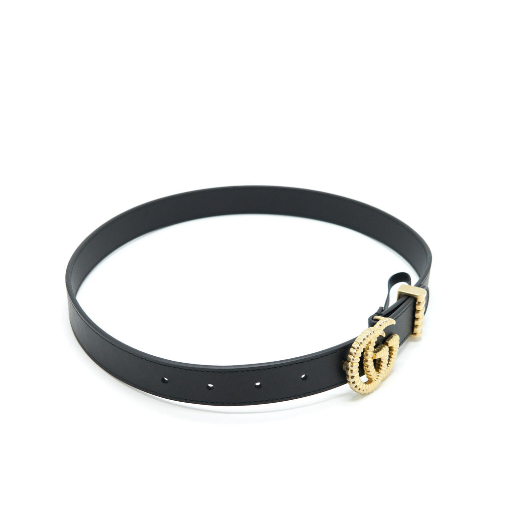 Gucci Size 70 Leather Belt With Torchon Double G Buckle