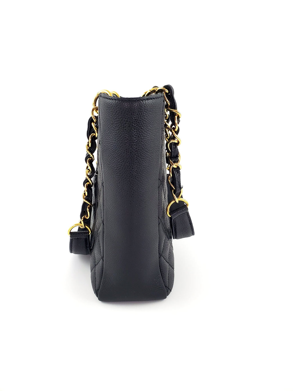 CHANEL Black Caviar Petit 2011 Quilted Shopping PST Tote