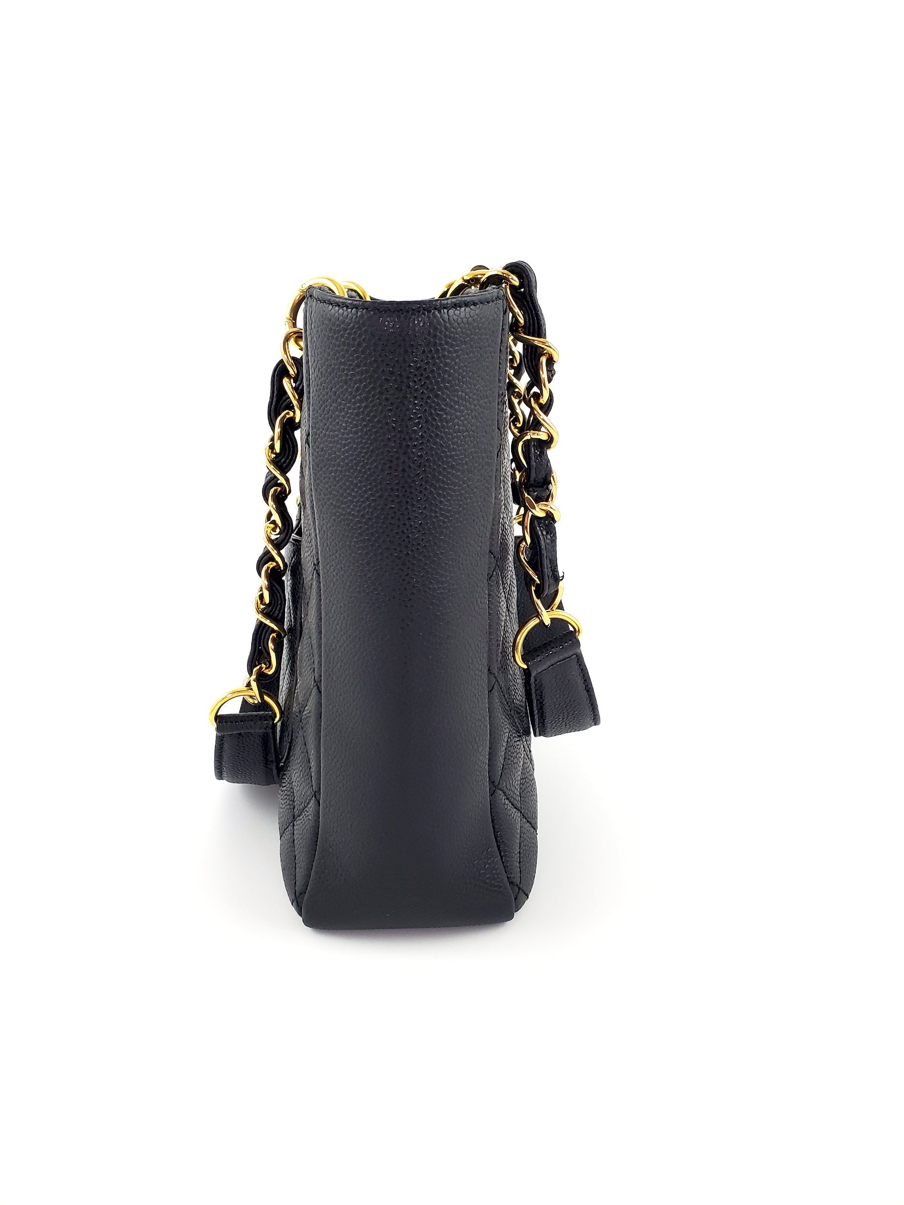 CHANEL Black Caviar Petit 2011 Quilted Shopping PST Tote