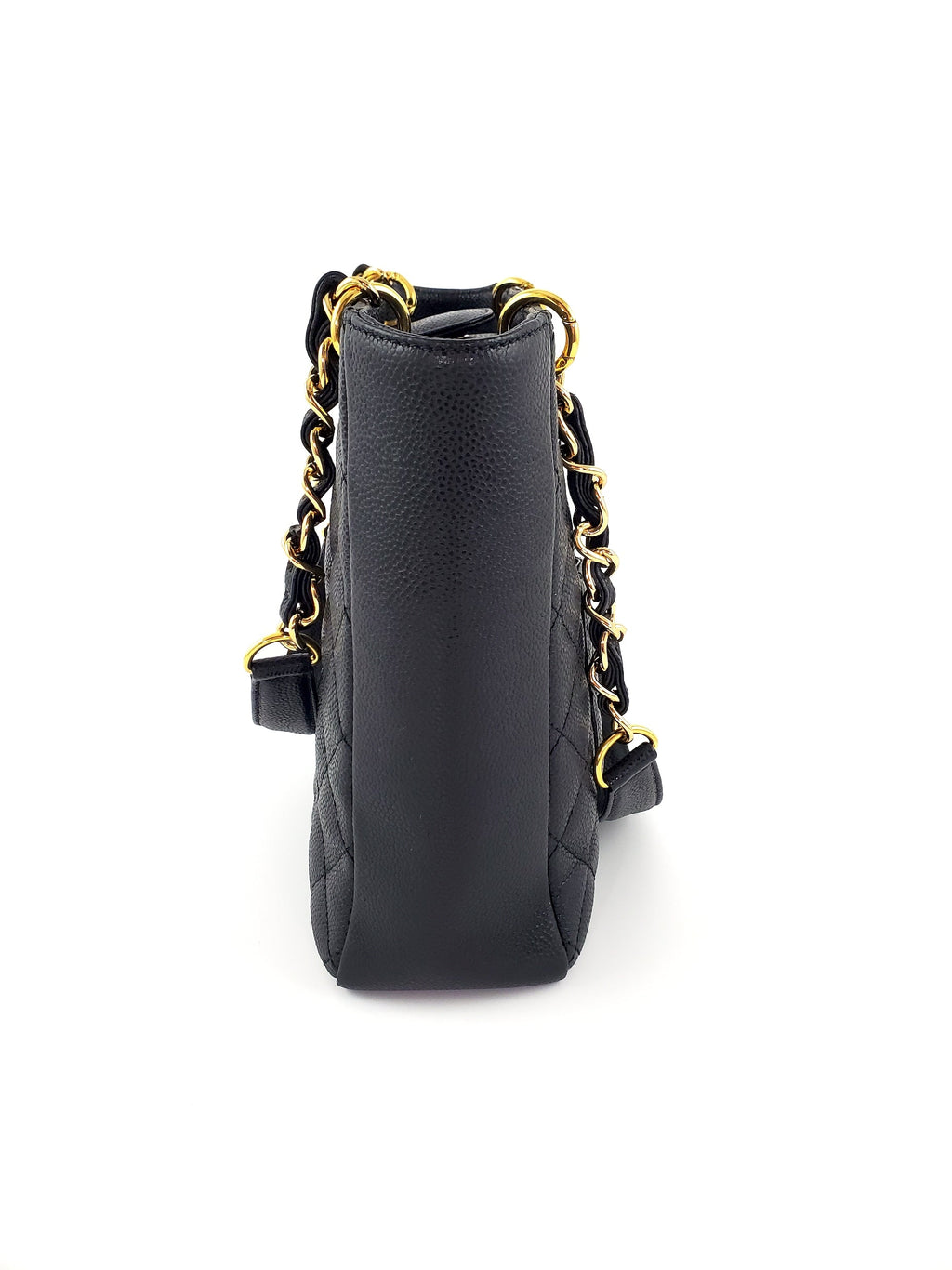 CHANEL Black Caviar Petit 2011 Quilted Shopping PST Tote