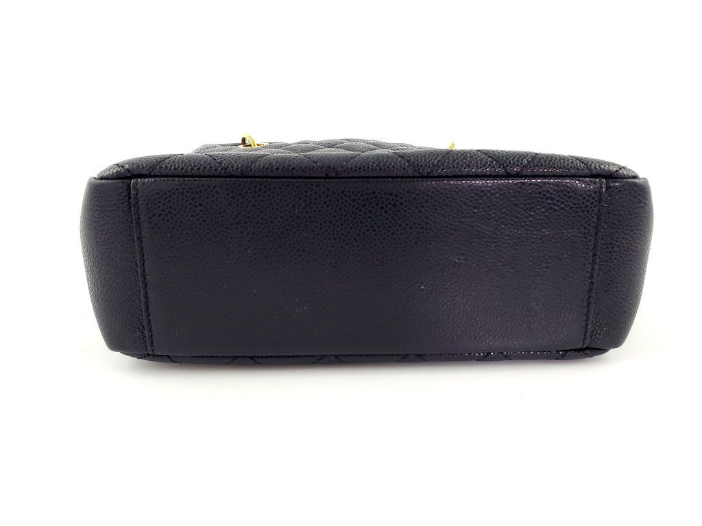 CHANEL Black Caviar Petit 2011 Quilted Shopping PST Tote