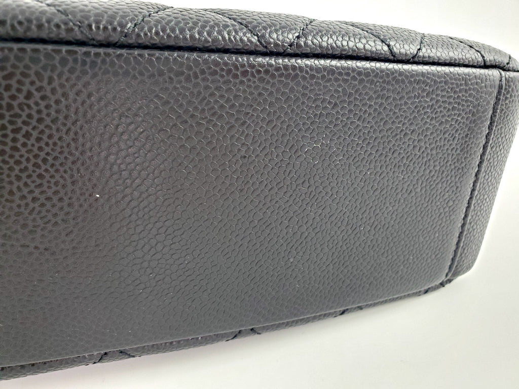 CHANEL Black Caviar Petit 2011 Quilted Shopping PST Tote