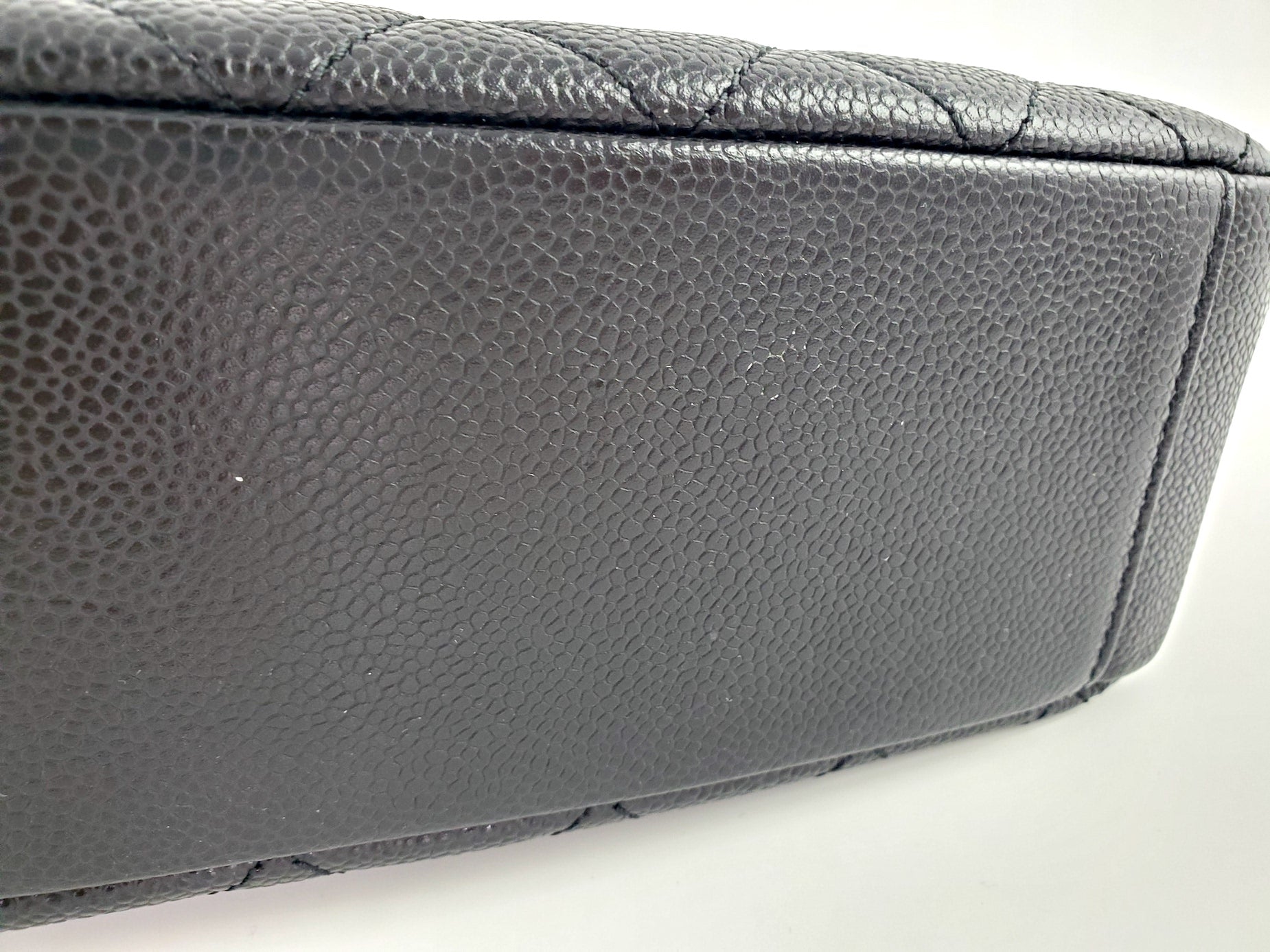CHANEL Black Caviar Petit 2011 Quilted Shopping PST Tote