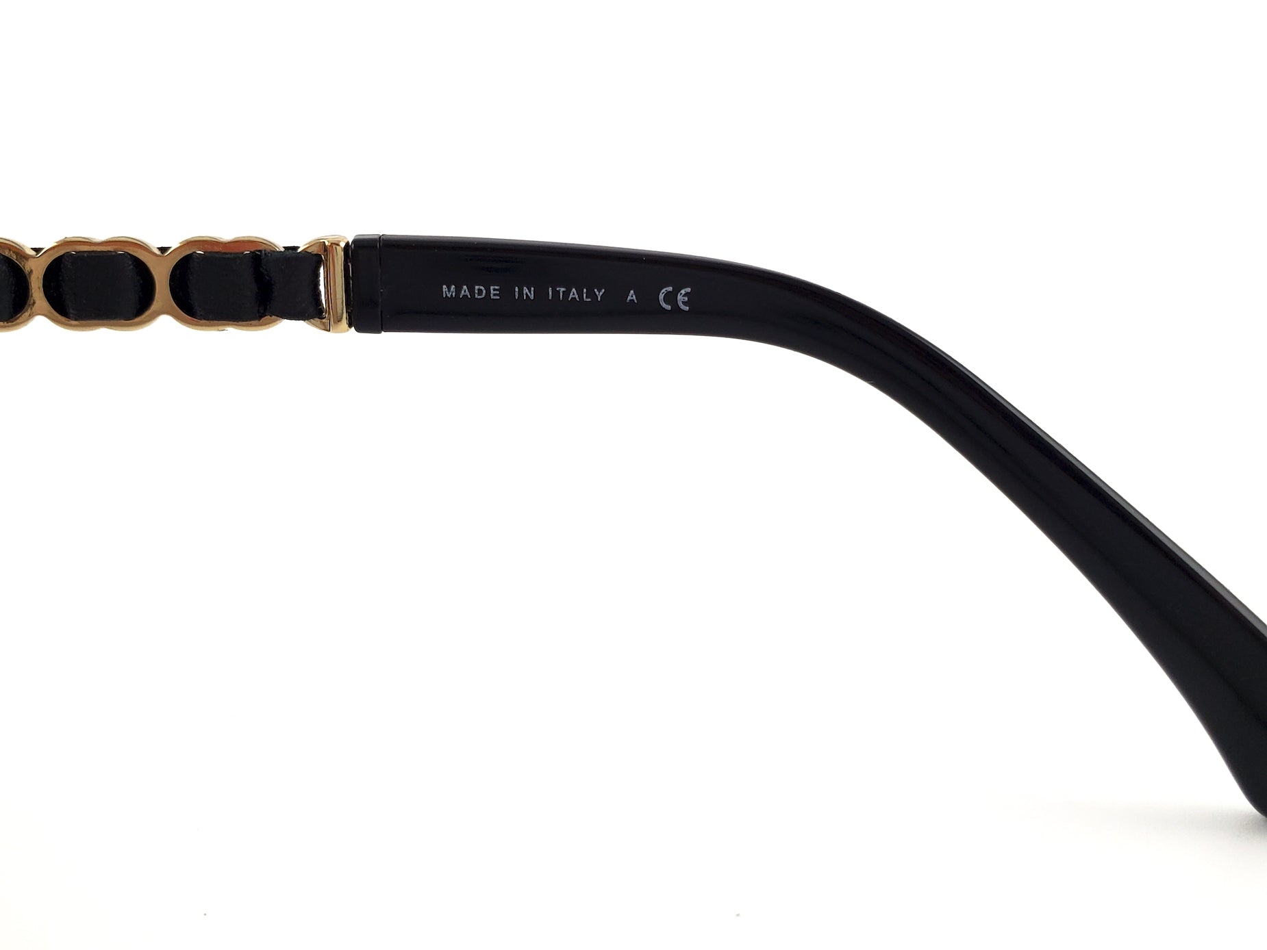 New In Stores Now CHANEL 4265Q Round Gold Black Metal Leather Sunglasses