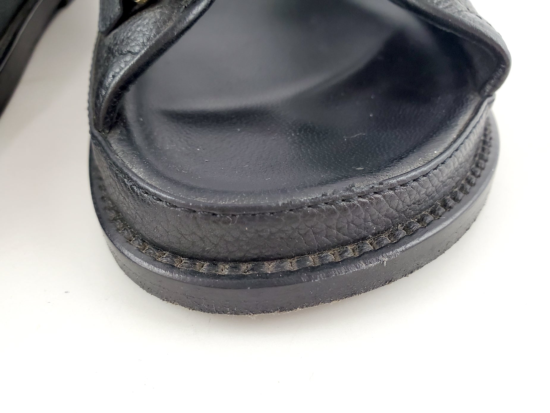 CHANEL 2020 Black Quilted Leather Dad Sandals 36.5