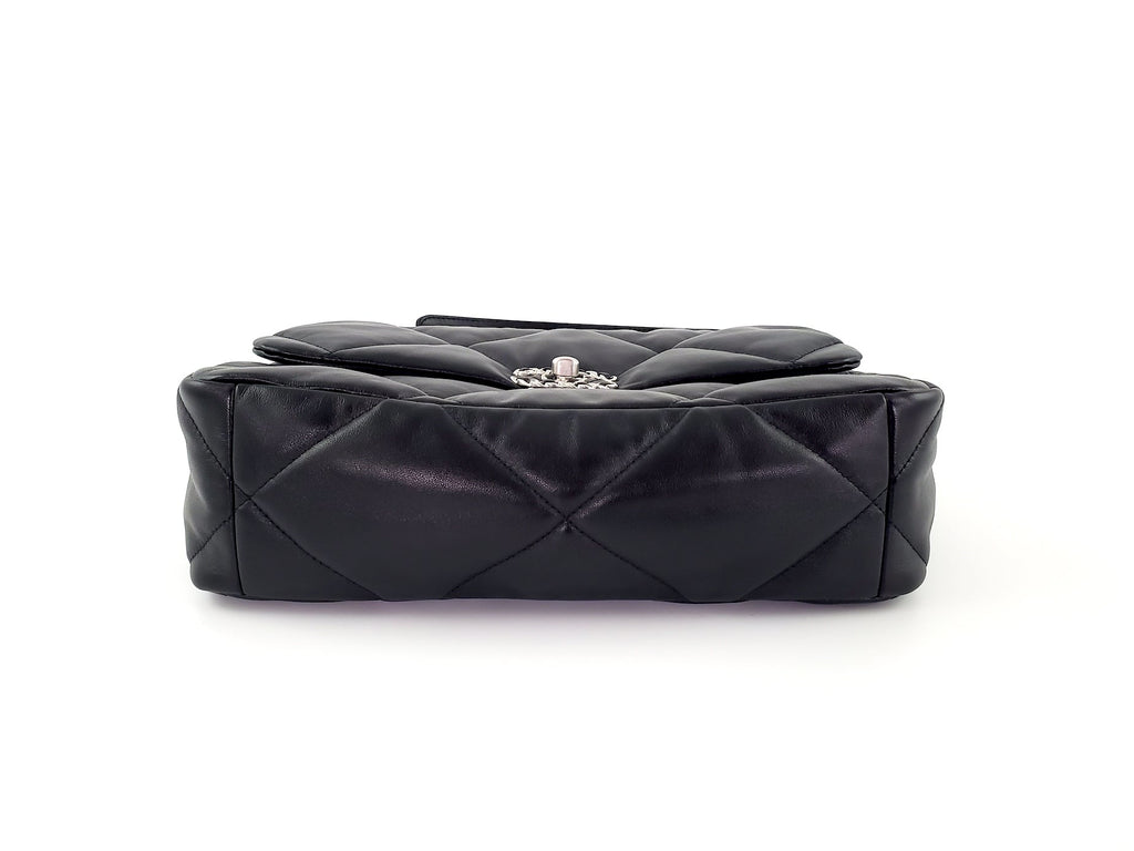 CHANEL 19 22C Black Lambskin Quilted Large Flap Bag