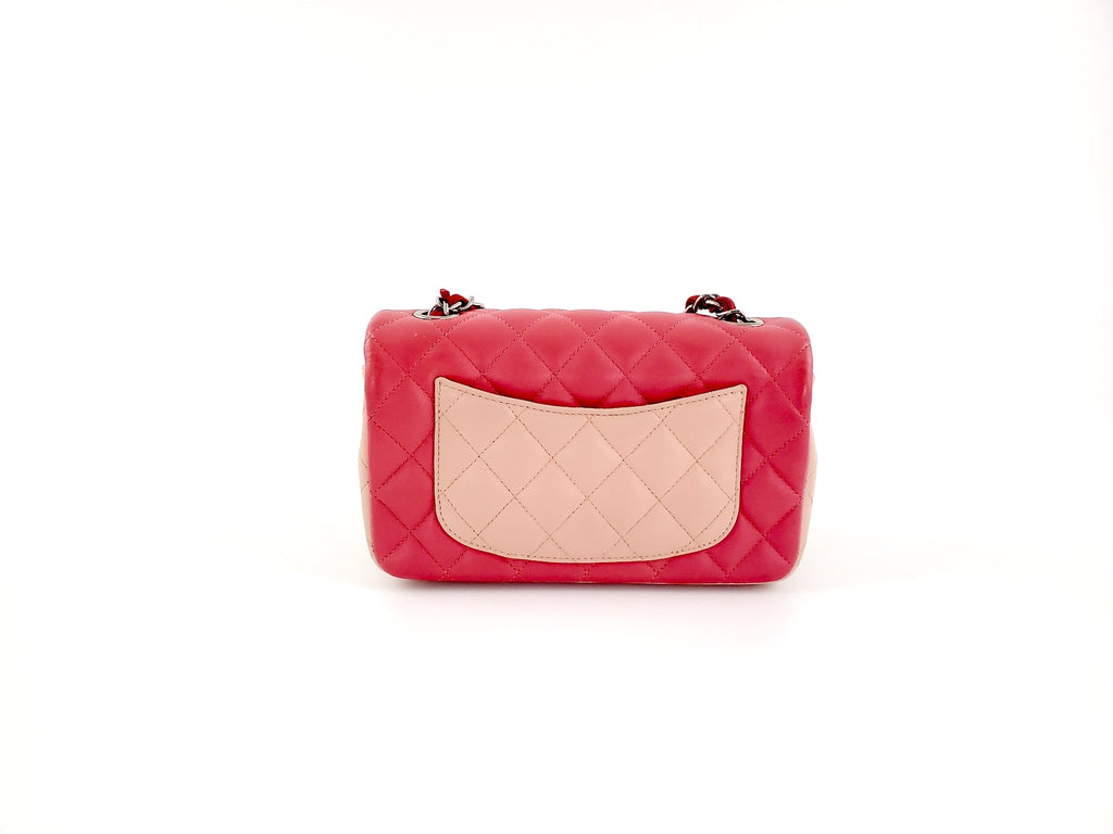 CHANEL Rectangular Mini Valentine Charm Tri-color Pink Flap Bag