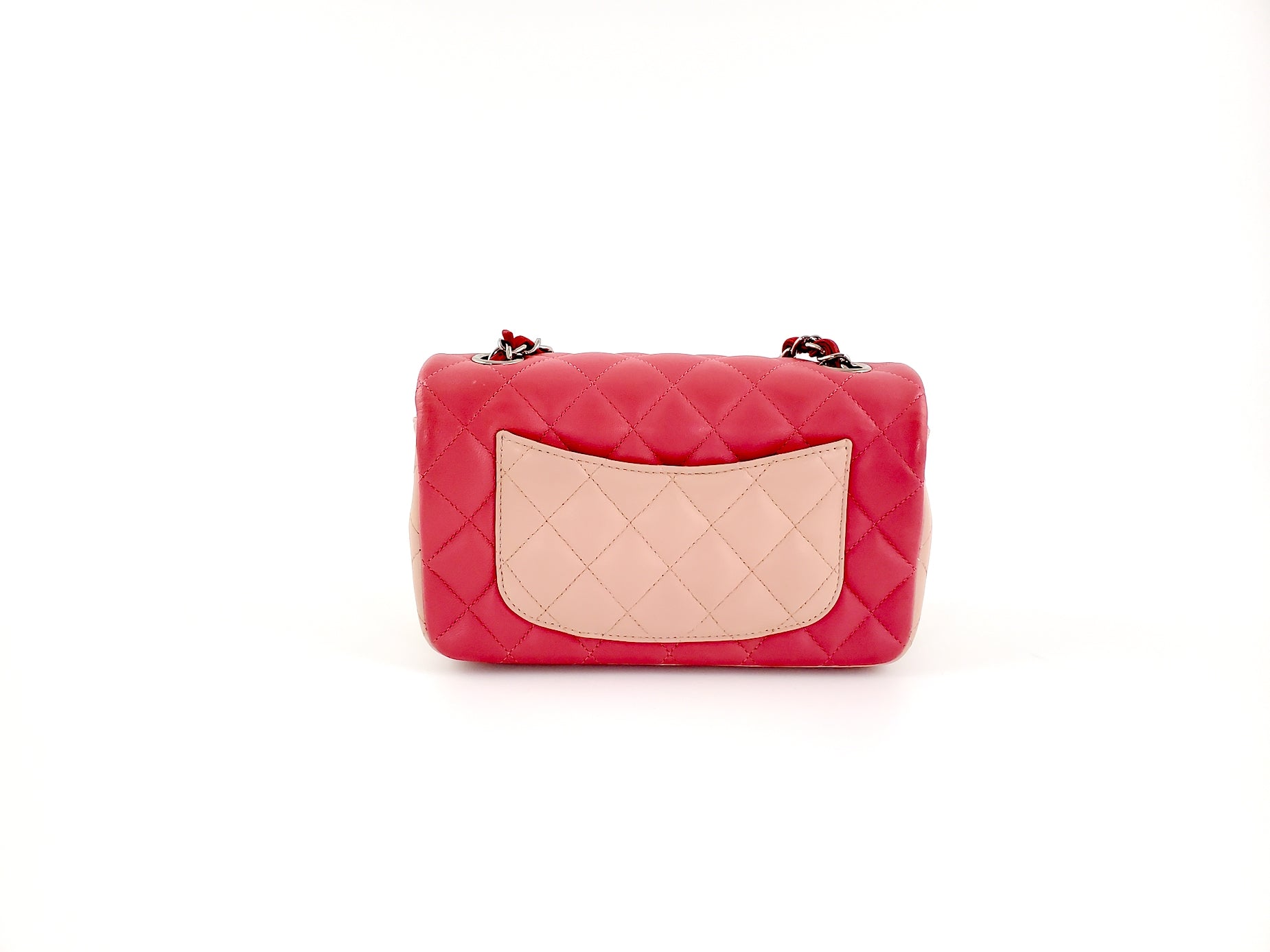 CHANEL Rectangular Mini Valentine Charm Tri-color Pink Flap Bag