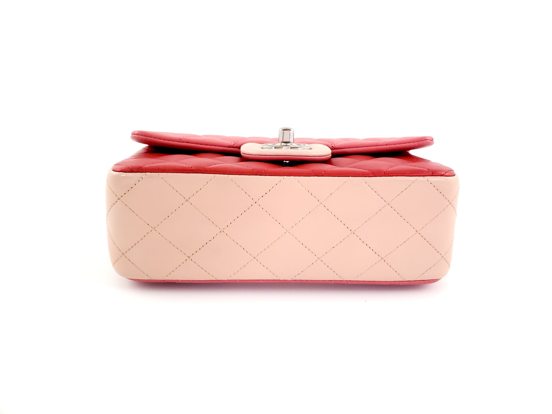 CHANEL Rectangular Mini Valentine Charm Tri-color Pink Flap Bag