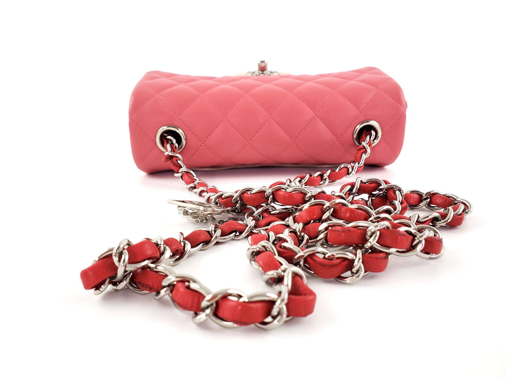 CHANEL Rectangular Mini Valentine Charm Tri-color Pink Flap Bag