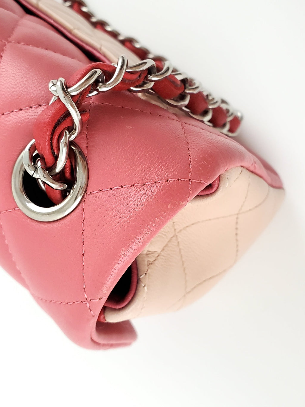 CHANEL Rectangular Mini Valentine Charm Tri-color Pink Flap Bag