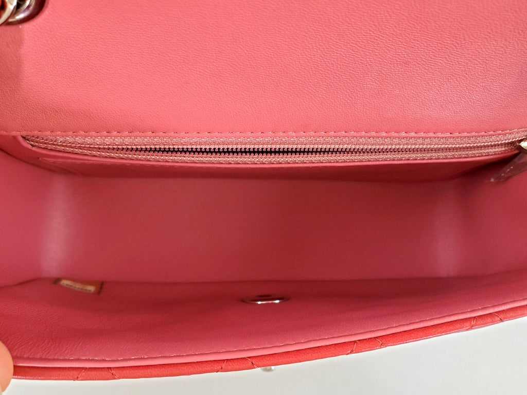 CHANEL Rectangular Mini Valentine Charm Tri-color Pink Flap Bag