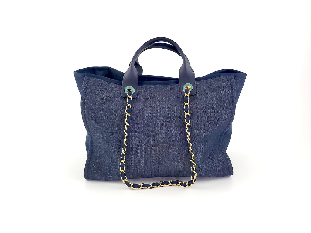 CHANEL DEAUVILLE Denim Blue Marine Tote