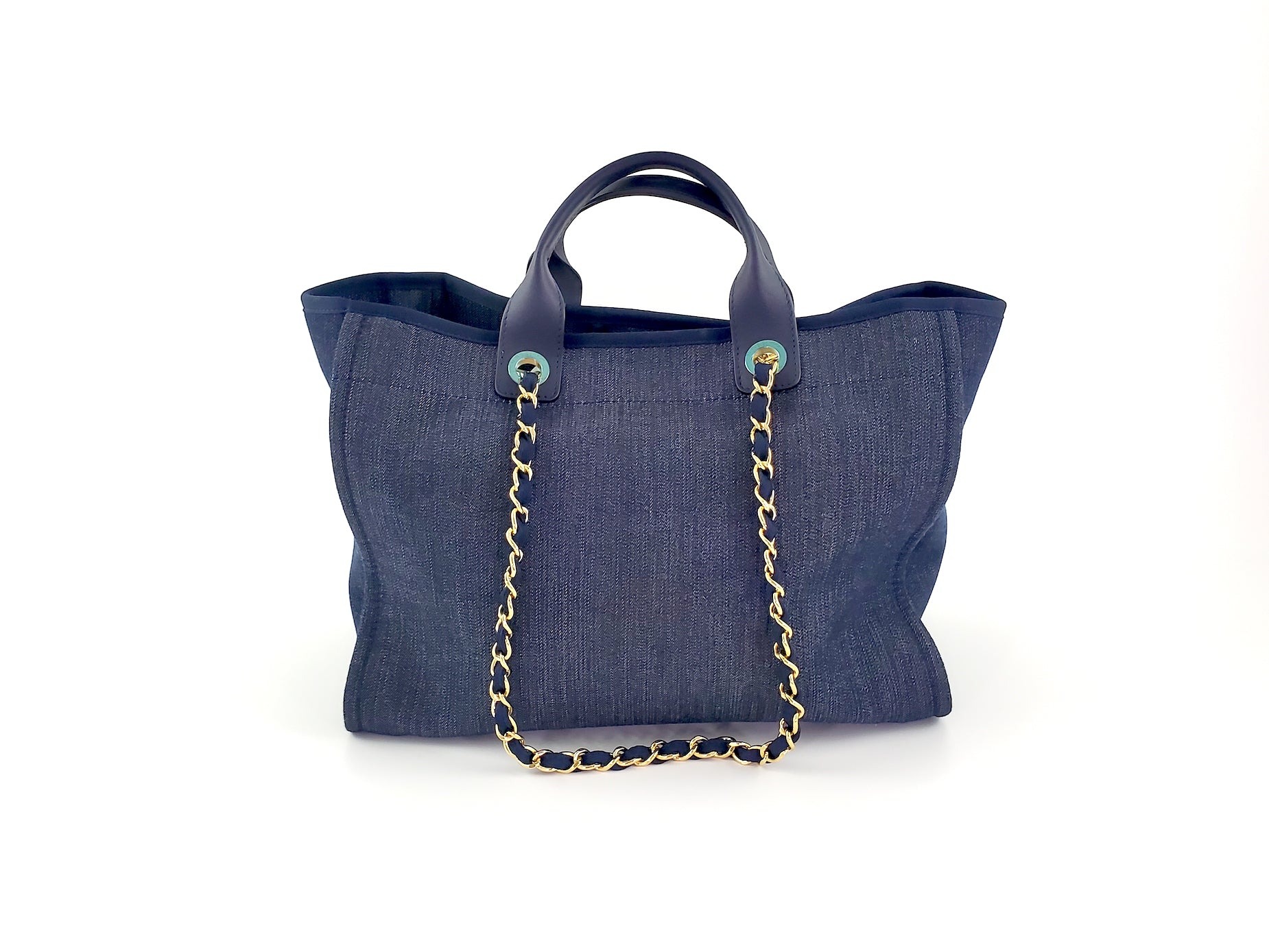 CHANEL DEAUVILLE Denim Blue Marine Tote