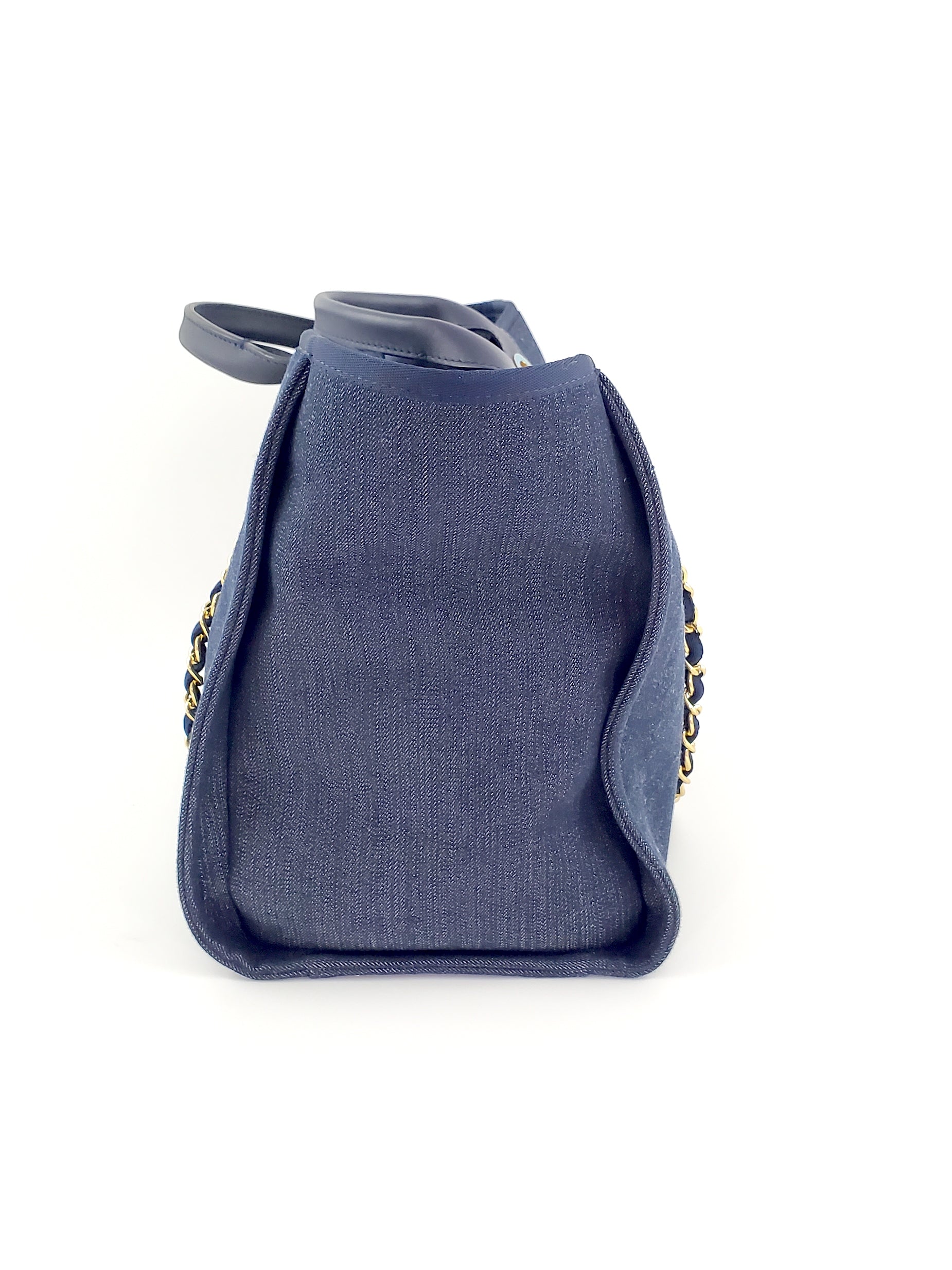CHANEL DEAUVILLE Denim Blue Marine Tote