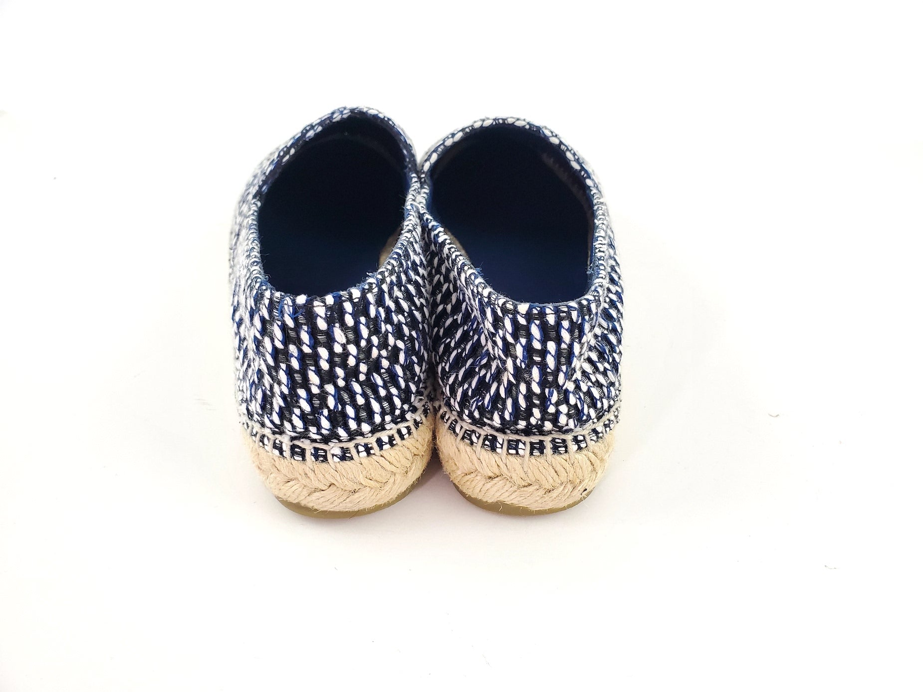 CHANEL 19C Black White Tweed Espadrilles Flats 41
