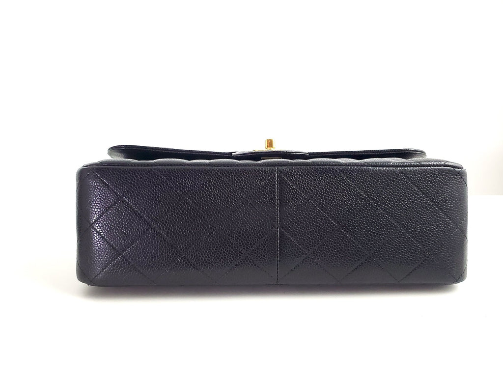 CHANEL Black Caviar Jumbo Classic Double Flap Bag