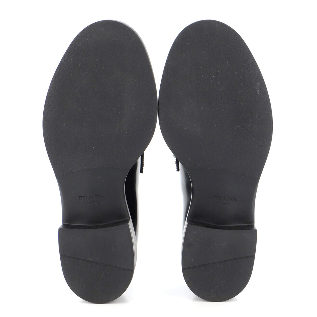 Women's Triangle Logo Loafers Spazzolato Leather