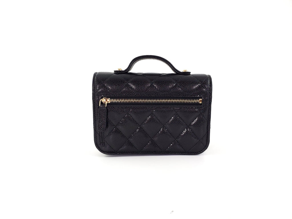New CHANEL Black Caviar Mini Business Affinity Crossbody Chain Bag