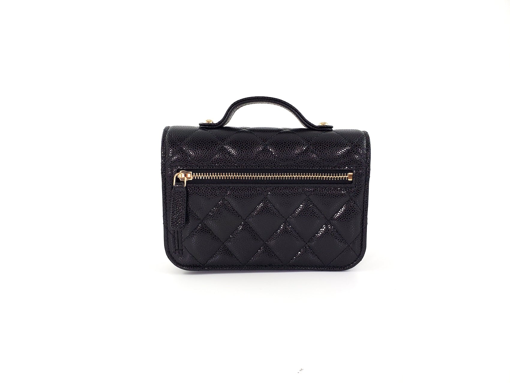 New CHANEL Black Caviar Mini Business Affinity Crossbody Chain Bag