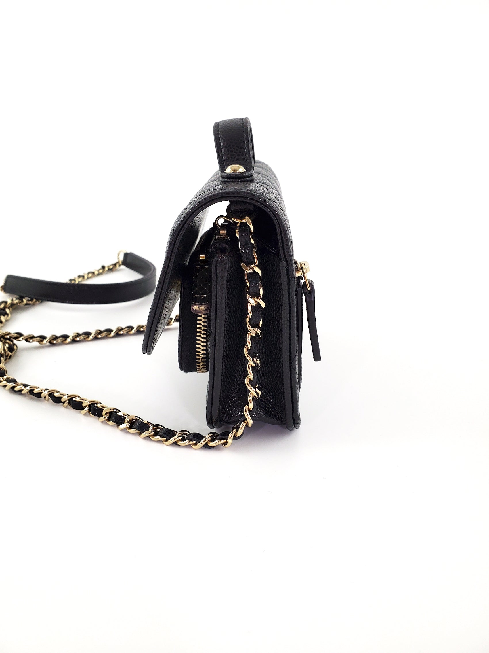New CHANEL Black Caviar Mini Business Affinity Crossbody Chain Bag