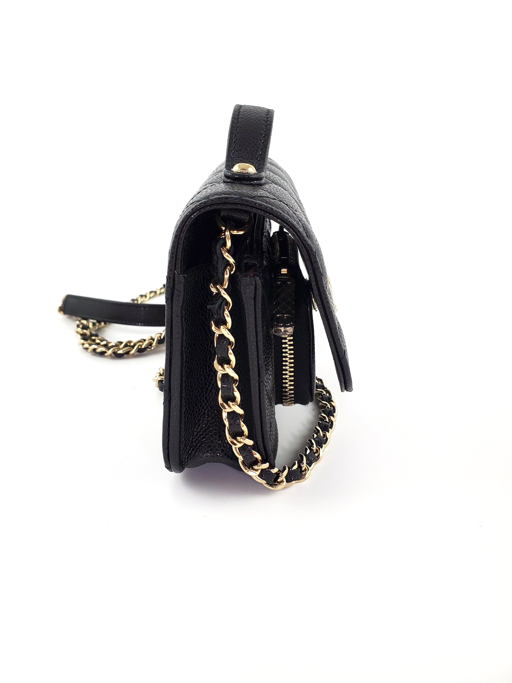 New CHANEL Black Caviar Mini Business Affinity Crossbody Chain Bag