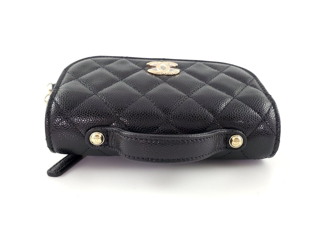 New CHANEL Black Caviar Mini Business Affinity Crossbody Chain Bag