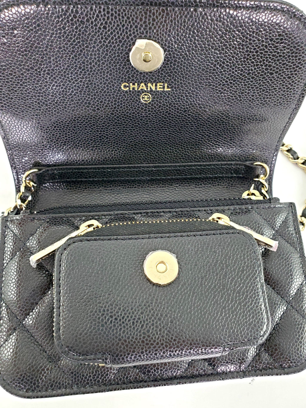 New CHANEL Black Caviar Mini Business Affinity Crossbody Chain Bag
