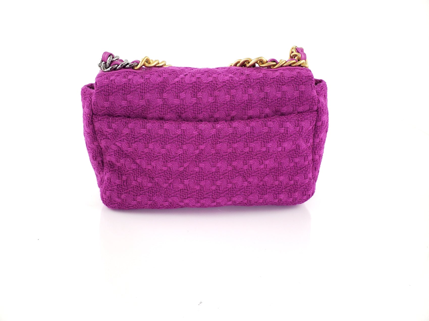 CHANEL 19 Small Tweed Magenta Pink Bag