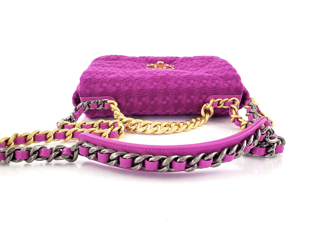 CHANEL 19 Small Tweed Magenta Pink Bag