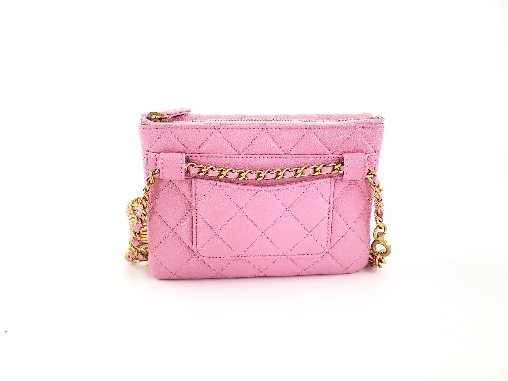 New CHANEL Pick me Up Pink Caviar Chain Waist Belt Bag