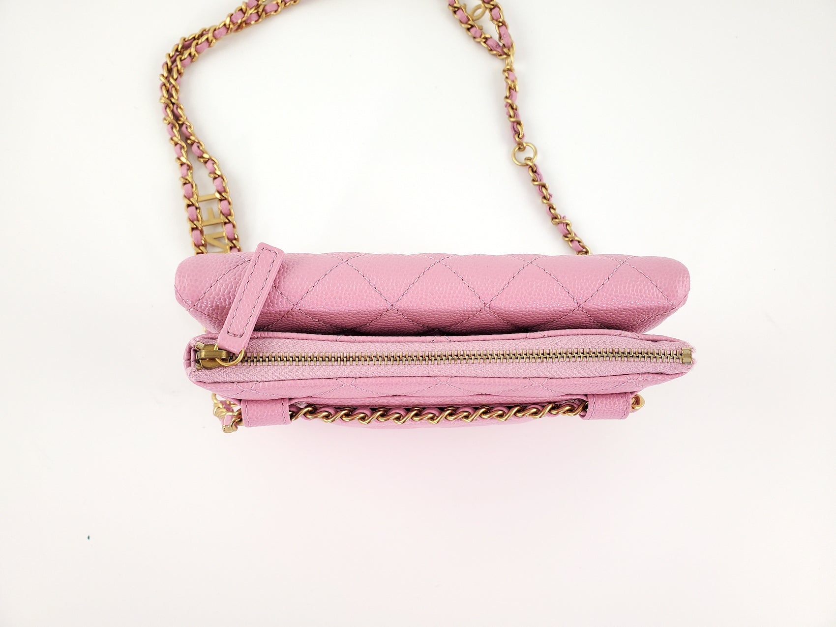 New CHANEL Pick me Up Pink Caviar Chain Waist Belt Bag